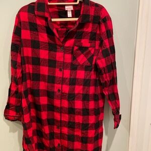 Wondershop Red and Black Plaid Pajama Top